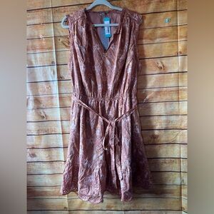 Daniel Rainn Floral Lace Trimmed Copper Dress Size 2X